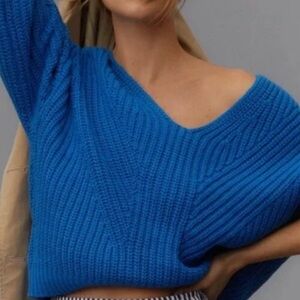 Maeve Vibrant Blue V-Neck Sweater